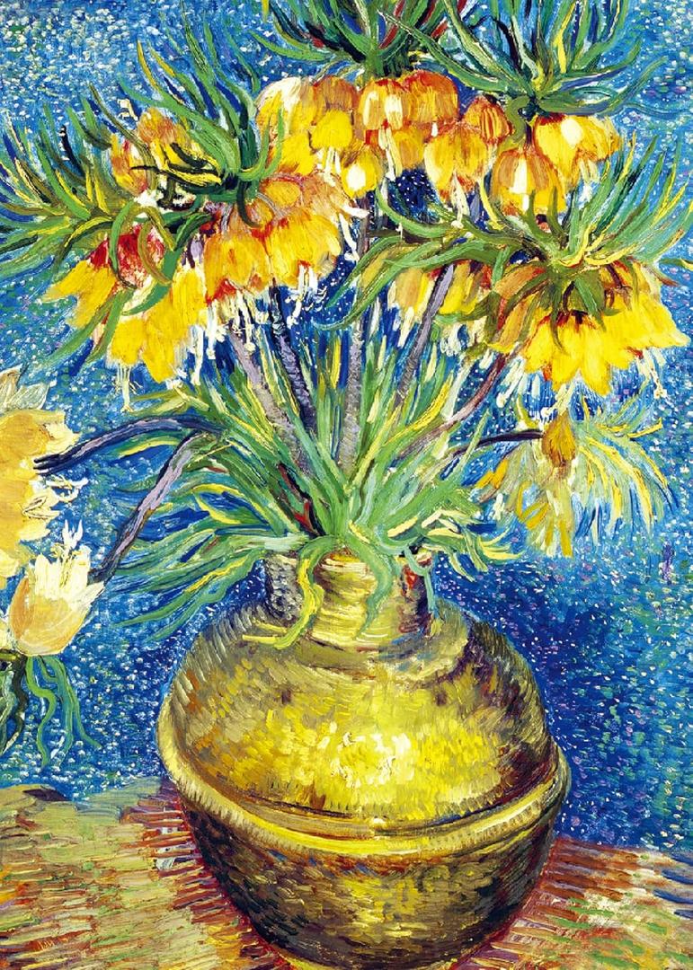 1000 Piece Puzzle for Adults Fritillaries in a Copper Vase by Van Gogh Jigsaw Puzzles 1000 Pieces Puzzles for Adults 1000 Pieces Oil Painting Puzzle 1000-Piece Jigsaw Puzzles for Seniors Teens
