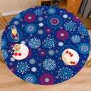 Virtumob Round Fitted Tablecloth with Elastic Edge Farmhouse Paisley Outdoor Indoor Table Cloth Waterproof Wipeable Table Cover for Dinner Picnic Patio Decor (Suitable for 42"- 52" Round Tables)