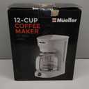 MUELLER HOME 12-Cup White Coffee Maker - Borosilicate Carafe, Auto-Off, Reusable Filter, Anti-Drip, Keep-Warm Function, Clear Water Level Window, White Kitchen Accessories