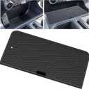 MIKKUPPA Center Console Compartment Cover - [Glue-Free Upgrad with USB Holes] Replacement for 2021-2025 Ford F150 Accessories, 2022-2025 Lightning XLT PRO (Fit Open Pocket in Front of The Shifter)