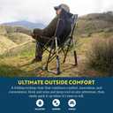 GCI OUTDOOR RoadTrip Rocker Camping Chair | Portable, Folding Rocking Chair with Solid, Durable Armrests, Drink Holder & Comfortable Extended Backrest Indigo Blue
