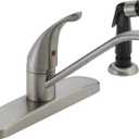 Peerless Single-Handle Kitchen Sink Faucet with Side Sprayer, Stainless P115LF-SS (1.5 GPM Water Flow)