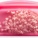 Stasher Premium Silicone Reusable Food Storage Snack Bag, Raspberry, Microwave, Sous Vide, Dishwasher, Oven and Freezer Safe, BPA Free, Leak-free, Eco-friendly, 12 Oz