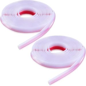 Tondiamo 2 Roll Shower Door Side Seal Strip 196.8 Inch Glass Frameless PVC Bulb Shower Door Bottom Adhesive Seal for Gap Edge Trim Gasket Sweep