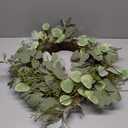 Eucalyptus Wreaths for Front Door 22", Handmade Green Leaves Wreath for Summer, Spring and All Seasons, Greenery Floral Wreath for Wall and Outside