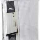 Waffle Fabric White Shower Curtain with Liner Set - Includes Free Clear Liner, Decorative Shower Curtain for Bathroom Set - Rustproof Metal Grommets Waterproof Hotel Quality 72" x 72" Heavy 290 GSM