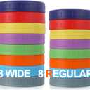 AOZITA 16 Pack Plastic Mason Jar Lids Fits Ball, Kerr & More - 8 Wide Mouth & 8 Regular Mouth - Colored Storage Caps for Canning Jars, Dishwasher Safe & Food Grade & Leakproof