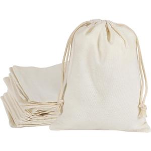 HRX Package 20pcs Muslin Bags 6x8 inches, Cotton Drawstring Bag Fabric Gift Pouches Sachet for Jewelry Party Favors Wrapping DIY