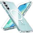 Hensinple for Samsung Galaxy A16 5G Phone Case, Magnetic Samsung A16 5G/4G Case with Screen Protector, Compatible with MagSafe, Not-Yellowing Military Shockproof Cover for Samsung A16 5G Case (Clear)
