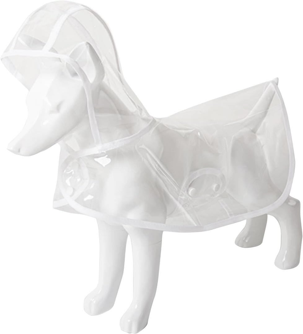 2 x Dog's Transparent Raincoat for Small and Medium Pets Rain Jacket with Harness Hole Puppy Waterproof Coat,Transparent,Large