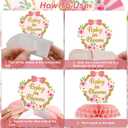 Floral Baby Shower Decorations for Girl, Pink Rose Gold Girl Baby Shower Decorations Party Supplies with Honeycomb Centerpieces Tablecloth Backdrop Tassel Balloons Arch Kit