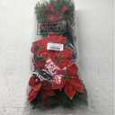 Hotop 6 Pcs Christmas Artificial Poinsettias Florals 19.6 Inch Large Christmas Poinsettia Decorations Red Green Christmas Flower Picks Stem for Christmas Tree Ornament Wreath DIY Xmas Party Decor