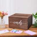 Wedding Card box with Slot - 11.5 IN Wooden Card Box for Wedding Reception Graduation Birthday Party Rustic Wedding Decor, DIY Wood Box for Cards Envelope Money-WCB001