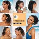 PEACOCO Curly Ponytail Extension Drawstring Ponytails for Black Women - 10 Inch Pony Tail Clip on Ponytail Synthetic Short Afro Hairpiece for Daily Use1B/bug
