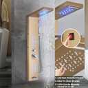 Shower Panel Contemporary Shower Tower with LED Shower Head System Full Body Shower Jets Wall Mounted Shower Panels Stainless Steel Shower Faucet Set Brushed Gold