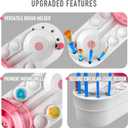 Pink Paint Brush Cleaner with 20 Painting Brushes, 2 Mini Canvas, 1 Mini Easel Stand, No Assembly Required Paintbrush Rinser