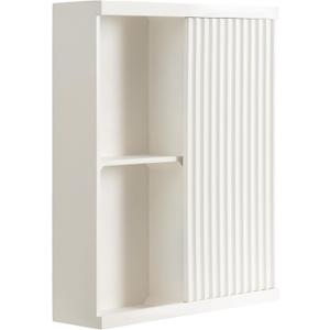 Furrow 22 in. W x 7 in. D White Wood Decorative Wall Shelf