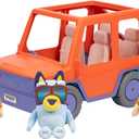 Bluey Big Heeler 4WD and Family Toddler Toy Car, Bingo and Chilli Plush Buddies, Opening Hood Storage, Car Toys for Kids 3+