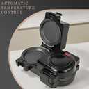 UVFAST Mini Waffles Maker with 8 Removable Plates, 4 in 1 Double Small Waffle Maker Mini- Classic Waffle, Heart Waffle, Griddle, Donut, 5" Non Stick Waffle Iron for Kids and Families, Black