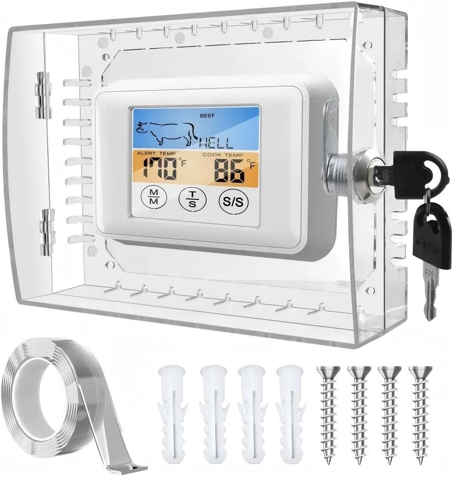 Thermostat Lock Box With Key, Large Thermostat Cover With Lock For Thermostat On Wall, AC Lock Box Cover With Key Fits Thermostats 5" H x 7" W Or Smaller