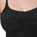 Women's Sweetheart V Neck Tank Top Adjustable Straps Workout Yoga Tops Going Out Basic Casual Crop Cami Shirts (Carbon Black)