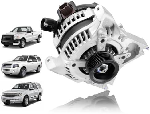 150A Alternator FIT for 2009-2010 Ford F-150 5.4L, FIT for 2009-2010 Expedition Navigator 5.4L V8, Replace 9L3Z10346C 104210-5970, 12V 6-Groove Clutch Pulley