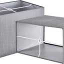 GOSO Set of 2 Small Gray Rectangular Lamp Shades 6.7" x12.6" x8" (Spider) Modern Lampshade for Table Lamps -Natural Bamboo Faux Silk Lamp Shade Lampshades Replacement Rustic-Square