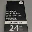 24 oz Insulated Water Bottle for Work: 3 Lids, Leakproof, Keep Cold 24H, Car Cupholder Friendly, Stainless Steel Water Flask with Straw and Spout Caps for Sports, Gym, School, Cycling (Tropical Pink)