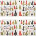 OWENIE Christmas Tree Placemats Set of 4 for Kitchen Table, Waterproof & Washable Print Xmas Pine Trees Textured Fabric Mats for Festive Holiday Winter Snowy Decor, 13W x 19L