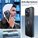 Anqrp 360 All-in-ONE Stand Case for iPhone 15 Pro with Rotatable Magnetic Kickstand Ring Holder, Compatible with MagSafe, MIL-Grade Shockproof iPhone 15 Pro Phone Case Cover 6.1" Black