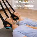Durchbruch Neck Stretcher Hammock for Daily Neck Relief Adjustable Cervical Traction Device with Removable Pads, Silicone Protectors, Eye Mask, Earplugs & Travel Bag
