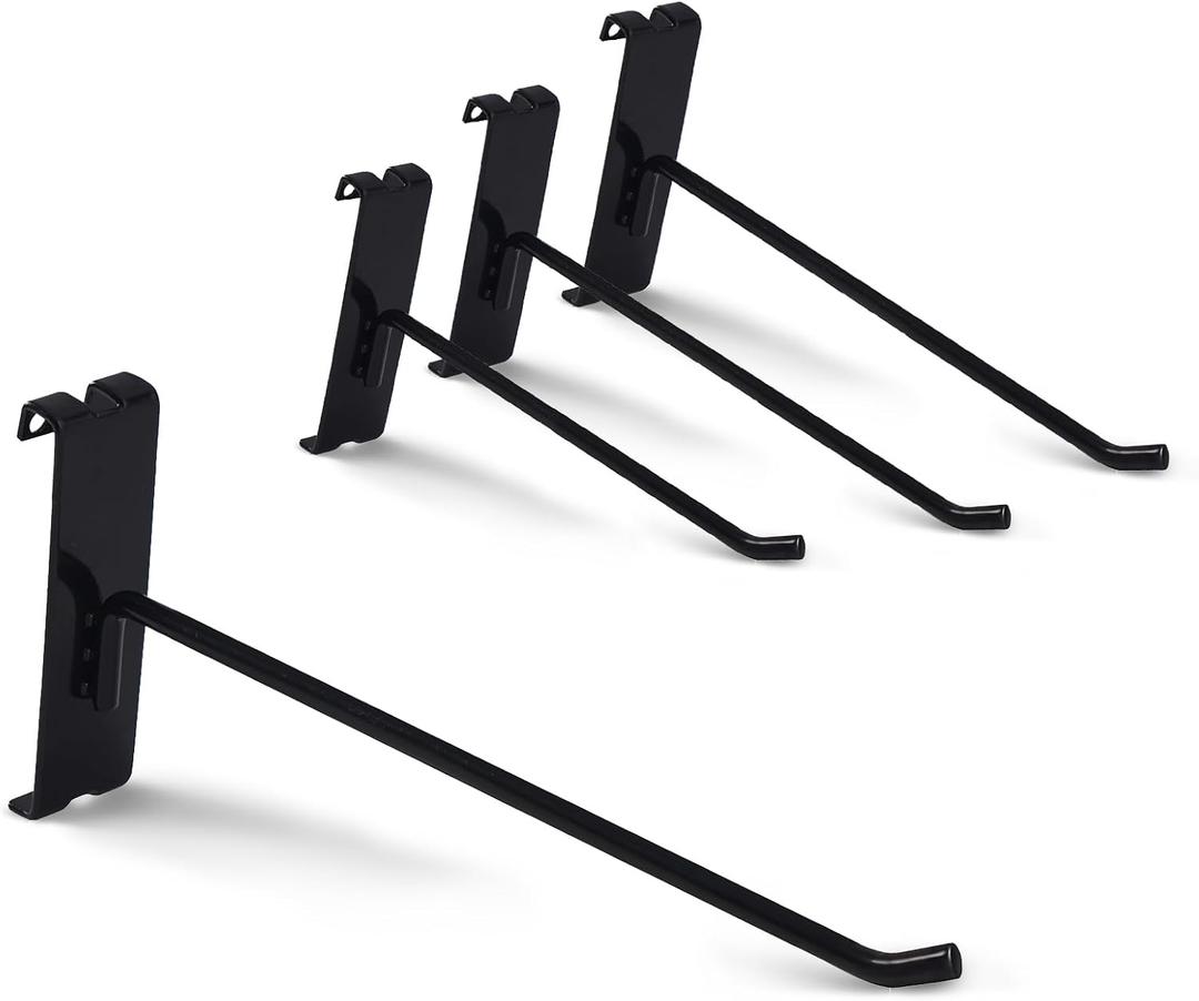 Gridwall Hooks 6 Inch, 12PC Display Hook for Grid Wall, Heavy Duty Gridwall Hook for Grid Wall Panel, Gridwall Peg Hooks,Black