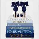 Stupell Industries 'Navy Blue Heels Chic Bookstack', Canvas Art, 16 x 20 Inches, Easy to Hang and Sturdy, Made in USA, by Amanda Greenwood