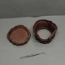 PINVNBY 3 in 1 Reptile Hide Cave with Removable Sump and Humidity Water Dish, Reptiles Hideout Water Tank Accessories for Small Reptiles Gecko, Leopard Gecko, Lizard, Snake, Crabs