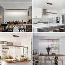 YISDESIGN 51" Wood Linear Pendant Light Wood Dining Room Light Fixture Modern Pool Table Lights Kitchen Island Lights for Dining Room Bar Kitchen Island Walnut Color