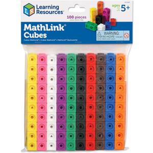 Learning Resources MathLink Cubes - Set of 100 Cubes, Ages 5+ Kindergarten, STEM Activities, Math Manipulatives, Homeschool Supplies, Teacher Supplies