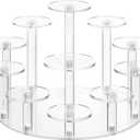 DIWNELEM Round Acrylic Jewelry Stand Acrylic Display Riser Stands Dessert Tower Display Tower for Watch, Jewelry, Rings, Earrings, Mini Figurines, Cupcakes(Clear, 11Tier)