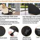 Roasivi Massage Chair Cover Waterproof Massage Chair Full Body Protector Zero Gravity Armchair Cover 420D Oxford Fabric with Drawstring and Buckle 59 "L x 36"W x 47.5"H Black