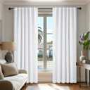 Deconovo Room Darkening Curtains, Thermal Insulated Noise-Reducing Window Panels for Bedroom, Living Room and Home Office, 2 Panels, Pure White, 52W x 95L Inch