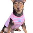 YQYS Dog Shirts Multi-Color Striped Cotton Vest for Small Dogs and Cats Puppy Clothes Teacup Dog Clothing Tank Top for Chihuahua Miniature Pinscher Pink XSmall
