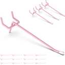 HUHOLE Pegboard Hooks 4 Inch 50PC, Pink Peg Board Hooks, Fit 1/4" or 1/8" Pegboard, Ideal Peg Board Organizer Accessories for Wall Display, Crafts Organization, Kitchen Organizer (Pink, 4 Inch)