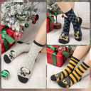 5-6 Pairs Women's Cute Cat Socks Gifts, Funny Novelty Animal Print Crew Cotton Socks Christmas Gifts for Women Girls