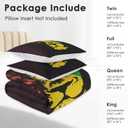 Comforter Set Twin Size, Lion African Yellow Soft 2 Pcs Bedding for Kids and Adults, Green Red Black Rasta Comforter Set with Pillowcase, for Bedroom Bed Decor