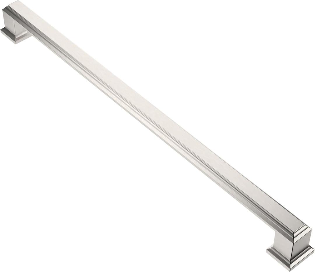 Alzassbg 10 Pack Brushed Satin Nickel Cabinet Pulls, 10 Inch(256mm) Hole Center Cabinet Handles Kitchen Pulls for Cabinets and Drawer AL3071SN