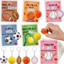 30 Pack Valentines Day Cards for Kids Classroom Valentines Day Gifts for Kids School with Stress Fidget Ball Keychain Valentines for Class Valentines Exchange Cards Party Favors Exchange Gift Set
