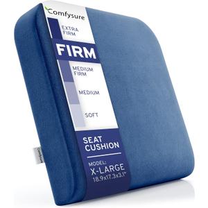 ComfySure Extra Large Wheelchair Seat Cushion - Firm Memory Foam Chair Pad for Wheelchair, Recliner, Office, Car & Bariatric Overweight Users 19x17x3