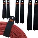 Dura-Gold Heavy Duty Extension Cord Organizer Strap Wraps, 6 Pack of Assorted Lengths - Storage Strap Holder for Cords, Hoses, Rope, Cables, Tools - Wall Hanger, Garage Organization Indoors & Outdoors