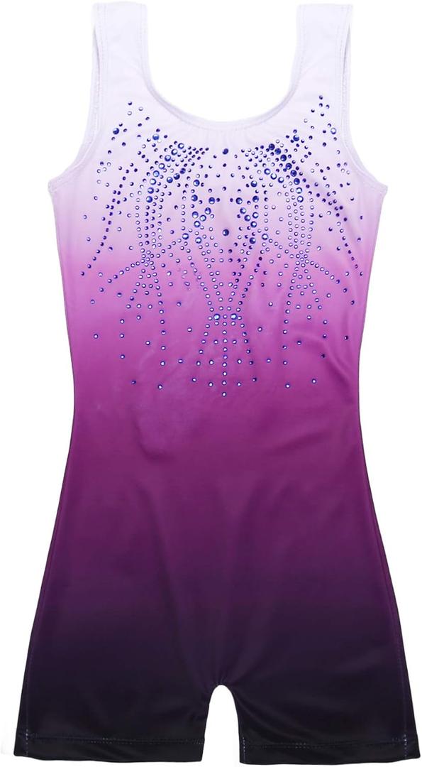 Zaclotre Kid Girls Gymnastic Leotard Sparkly Shiny Diamond Ballet Dance One Piece Outfit (11-12 Years)