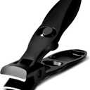 German Nail Clippers, Premium Stainless Steel Wide Jaw Anti Splash Design,Ultra Sharp Heavy Duty Clippers with Ergonomic Lever,Perfect for Men,Women, and Seniors(Black)
