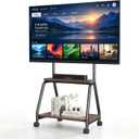 Easel Rolling TV Stand for 32 to 65"TV up to 88lbs,2 Tiers Storage Shelf